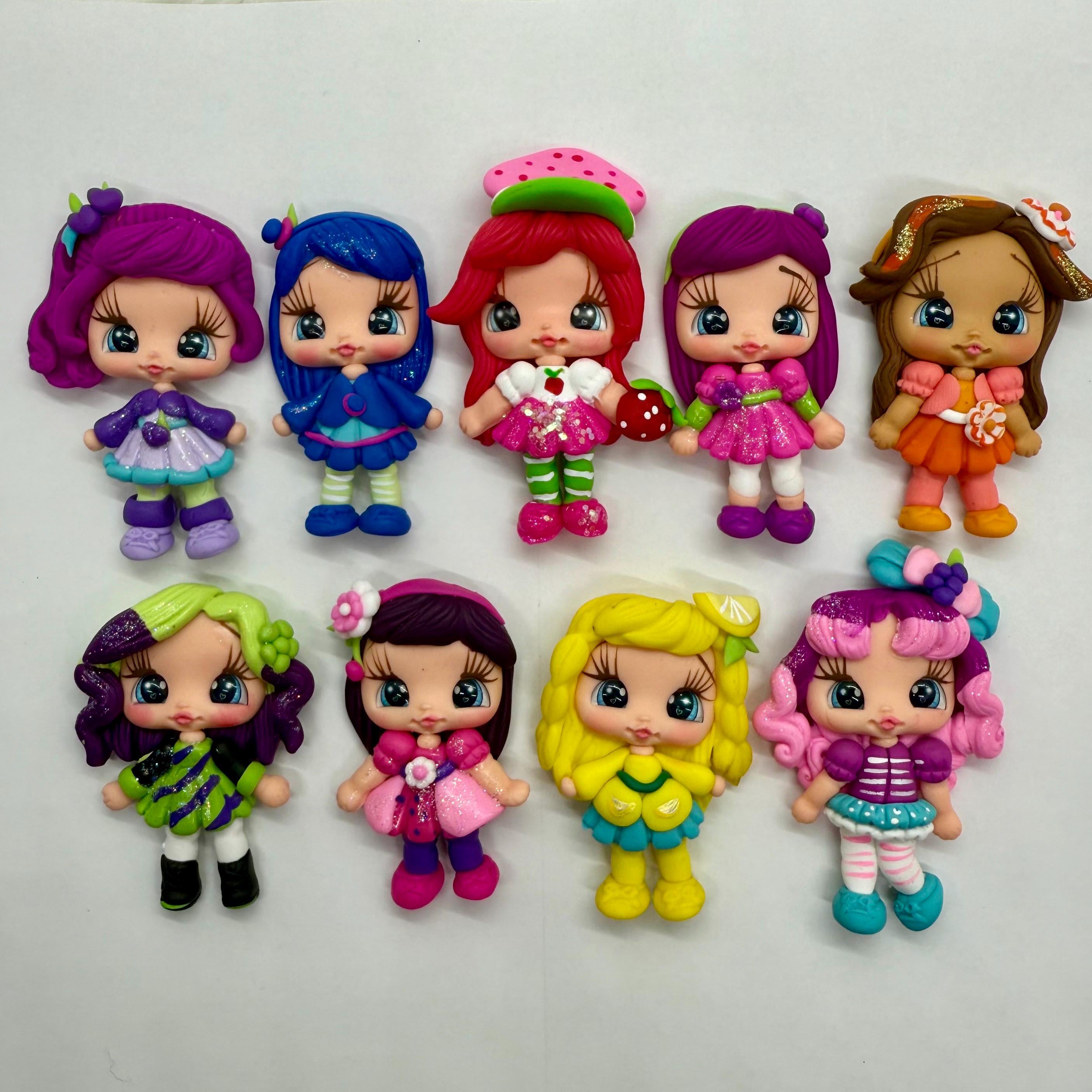 Clays for bows, strawberry girl collection clays, clay dolls, bow centers, clays for badge reel