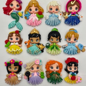 PRE ORDER clays for bows, princess clays, clay dolls, bow centers, clays for badge reel