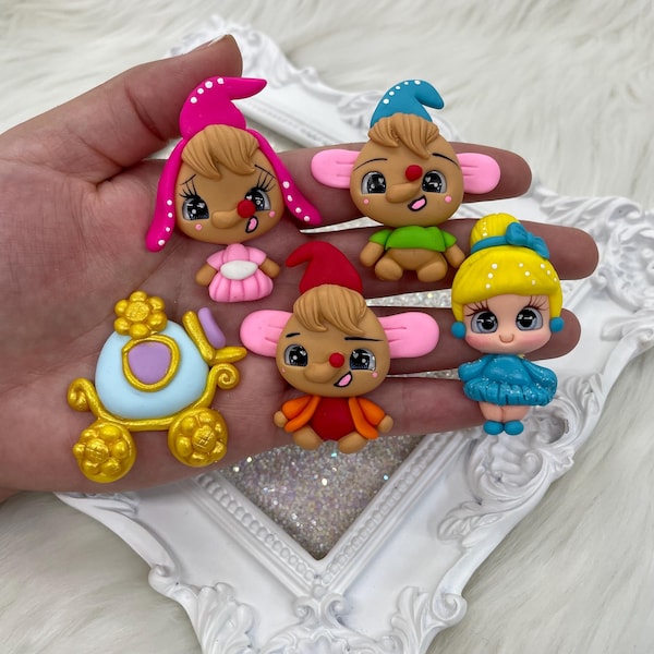 PRE ORDER Clays for bows, clay dolls, bow centers, clays for badge reel, set of 5pcs