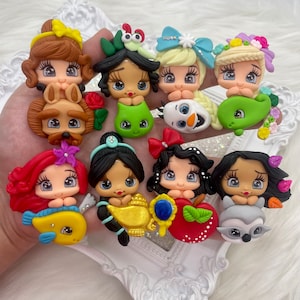 Clays for bows, princess clay dolls, bow centers, clays for badge reel