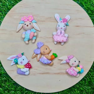 PRE-ORDER Clays for bows, Easter clay dolls, bow centers, clays for badge reel