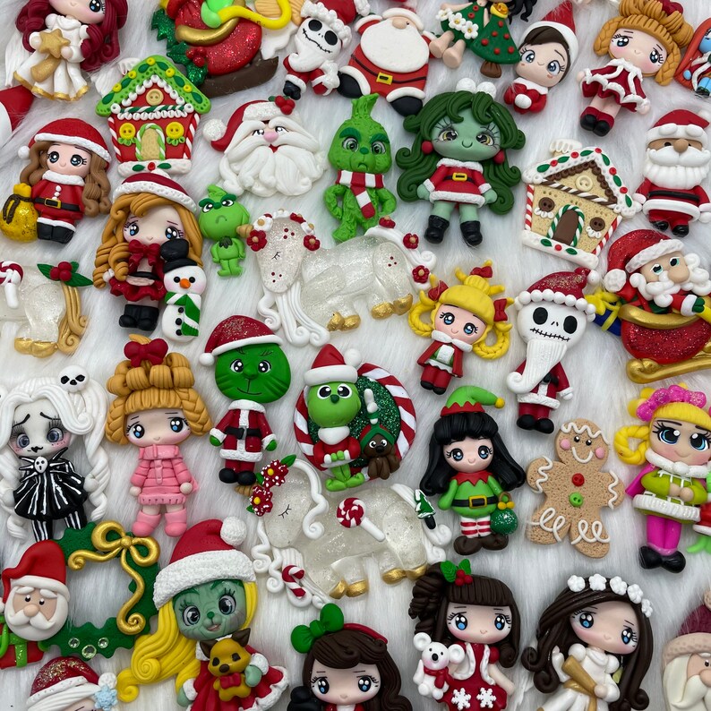 Clays for Bows Christmas Clays Clay Dolls Bow Centers Etsy