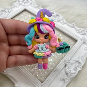 PRE ORDER Clays for bows, witch clay, Halloween clays, clay dolls, bow centers, clays for badge reel