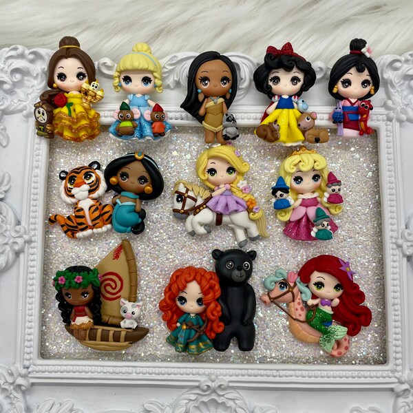 Clays for bows, princess clays, clay dolls, bow centers, clays for badge reel