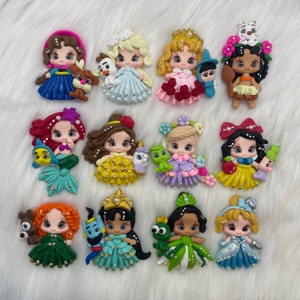 Clays for bows, princess clays, clay dolls, bow centers, clays for badge reel