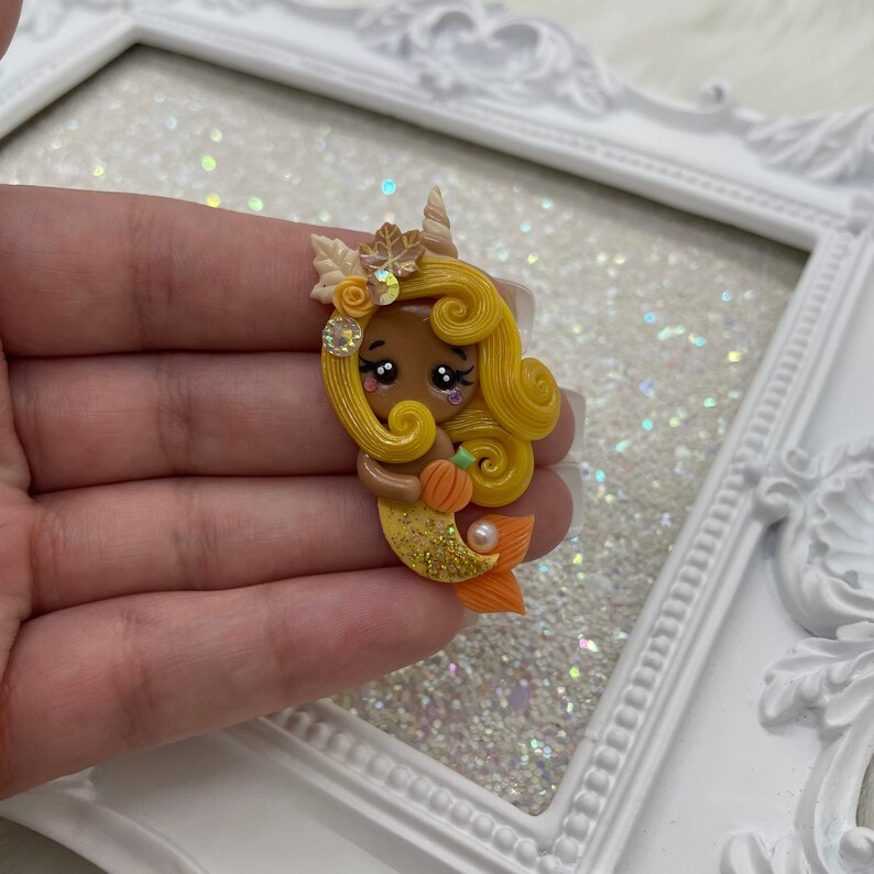 Clays for Bows Fall Mermaid Clay Clays Dolls Bow Centers Etsy