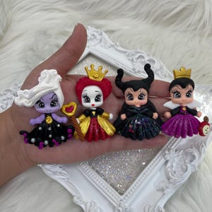 PRE ORDER clays for bows, villains clay dolls, bow centers, clays for badge reel