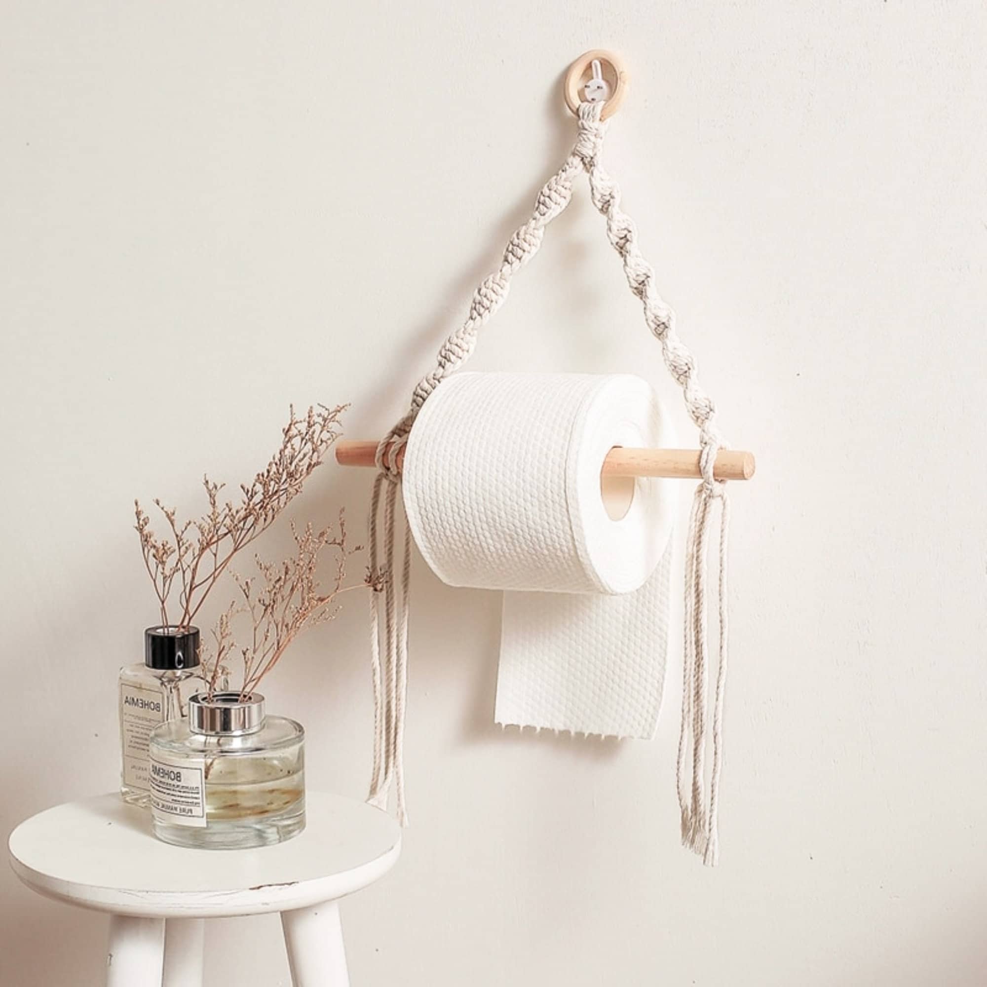Handmade Macrame toilet roll holder Paper towel holder Rope Etsy