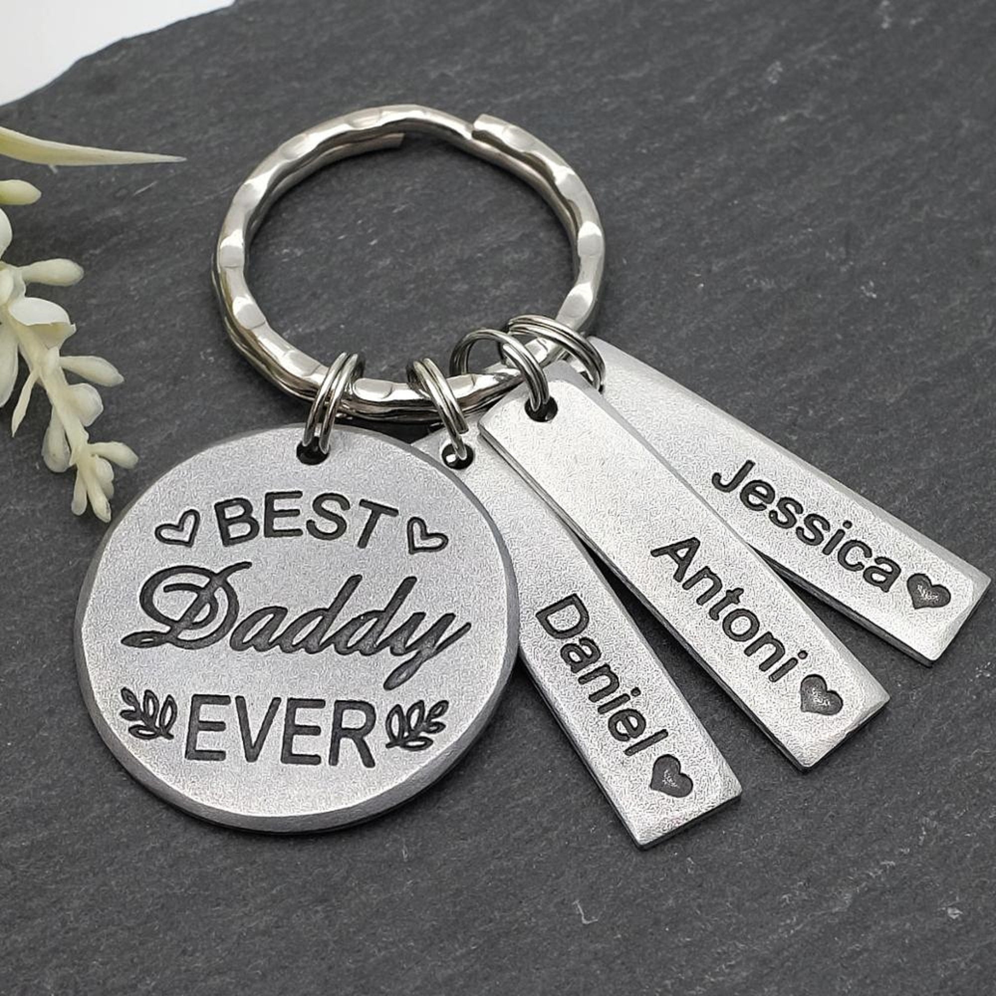 Dad Daughter Son Mom Custom Name Keychain Family Keychain Etsy UK