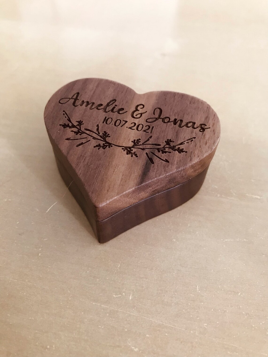 Customized Wood ring box for wedding ceremonyName Engraved Etsy