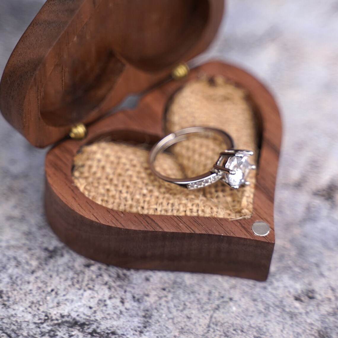 Customized Wood ring box for wedding ceremonyName Engraved Etsy