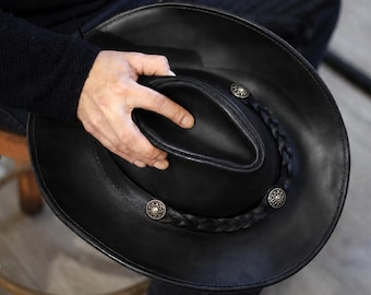 Custom Leather Hat Band | Western Concho Hat Strap, Boho Style