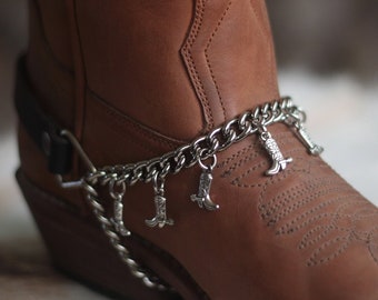 Leather Boot Strap ***Pair*** Cowboy&Classic Boot Straps, Boot Chains, Boot Harnesses, Boot Bracelets