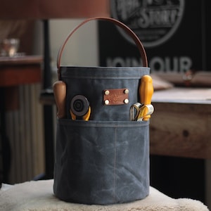 Gewachste Canvas-Werkzeugtasche | Werkzeug Organizer - Aufbewahrungstasche - Handwerker Werkzeugtasche - Werkzeugkorb