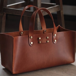 Leather Tool Bag | Craftsmen Bag - Leather Storage Bag - Handmade Bag - Mens Leather Tool Bag