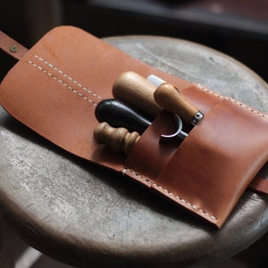 Leather Tool Case | Leather Tool Bag - Tool Pouch - Tool Bag - Leather Tool Storage - Leather Tool Organizer