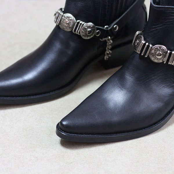 Chaîne de bottes en cuir ***Paire*** Sangles de bottes Cowboy&Classic, chaînes de bottes, harnais de bottes, bracelets de bottes