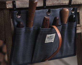 Bolsa de herramientas de cuero para colgar herramientas / Almacenamiento de herramientas / Bolsa de herramientas - Rollo de herramientas