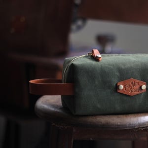 Waxed Canvas Dopp Kit | Makeup Bag - Shaving Kit - Travel Case - Handbag