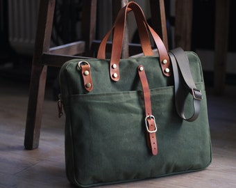 Waxed Canvas Briefcase