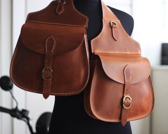 Leather Saddle Bag - Handmade Western Style Saddle Bag - Leather Saddle Bag for horse and motorcycle