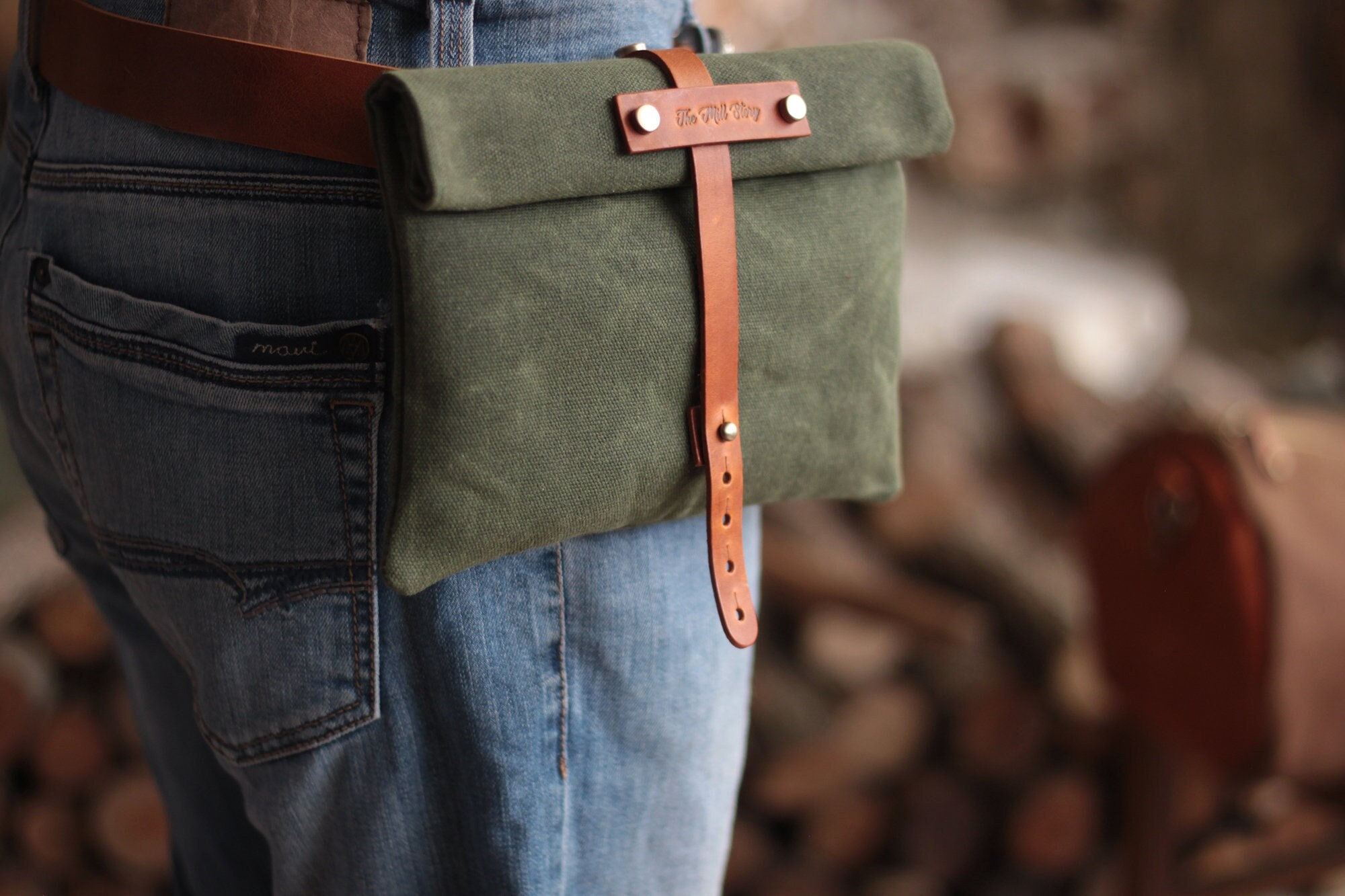 Waxed Canvas Belt Pouch Etsy