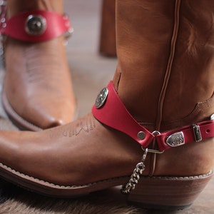Leather Boot Strap Chain ***Pair*** Cowboy & Classic Boot Straps - Boot Chains - Boot Harnesses - Boot Bracelets - Western Boot Bracelet