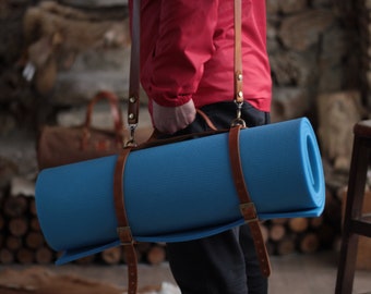 Leather Carrier Strap | Blanket Strap - Picnic Blanket Carrier - Leather Blanket Carrier -Yoga Mat Carrier