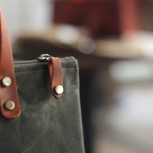 Gereedschapsetui van gewaxt canvas | Gereedschapstas - etui met ritssluiting afbeelding 4