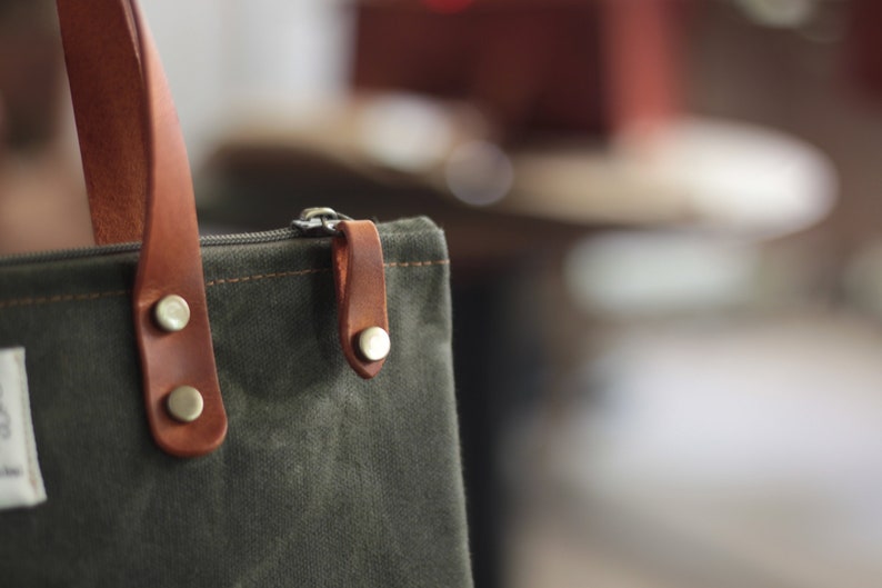 Waxed Canvas Tool Bag / Handbag / Zipper Bag image 4