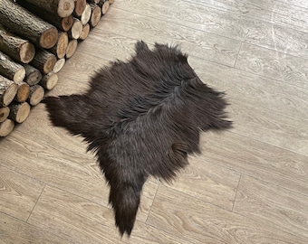 Natural Goat Hide | Genuine Goat Fur - Leather Rug - Soft Goatskin - Goat Hide - Throw Fur - Home Decor - Rustic Throw - Goat Fur Rug