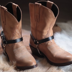 Leather Boot Strap Chain ***Pair*** Cowboy & Classic Boot Straps - Boot Chains - Boot Harnesses - Boot Bracelets - Western Boot Bracelet