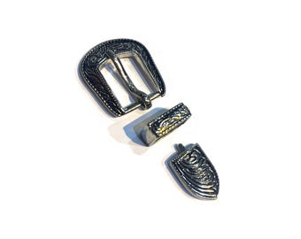 Juego de 20 hebillas de acero inoxidable / Accesorios metálicos para marroquinería estilo western