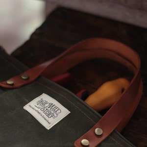 Gereedschapsetui van gewaxt canvas | Gereedschapstas - etui met ritssluiting afbeelding 3