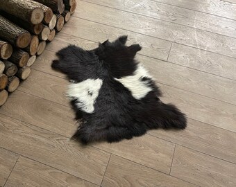 Natural Goat Hide | Genuine Goat Fur - Leather Rug - Soft Goatskin - Goat Hide - Throw Fur - Home Decor - Rustic Throw - Goat Fur Rug