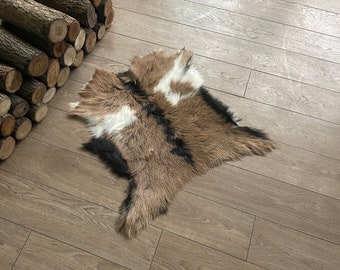 Natural Goat Hide | Genuine Goat Fur - Leather Rug - Soft Goatskin - Goat Hide - Throw Fur - Home Decor - Rustic Throw - Goat Fur Rug
