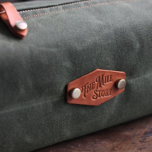 Waxed Canvas Dopp Kit Makeup Bag image 6