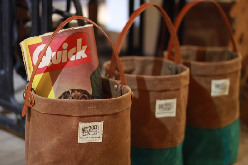 Waxed Canvas Basket image 2