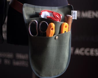 Waxed Canvas Belt Tool Pouch | Tool Holder - Tool Belt - Craftsmen Belt - Tool Bag - Garden Tool Belt