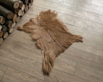 Natural Goat Hide | Genuine Goat Fur - Leather Rug - Soft Goatskin - Goat Hide - Throw Fur - Home Decor - Rustic Throw - Goat Fur Rug