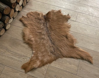 Natural Goat Hide | Genuine Goat Fur - Leather Rug - Soft Goatskin - Goat Hide - Throw Fur - Home Decor - Rustic Throw - Goat Fur Rug