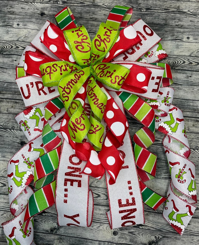 Christmas bow Tree topper, large gift bow, lantern swags and toppers, Unique Tree Topper image 6