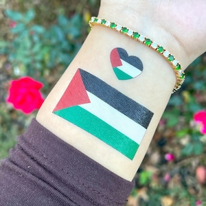 Free Palestine Palestinian Flag Temporary Tattoo: Waterproof Face/Body Art image 3