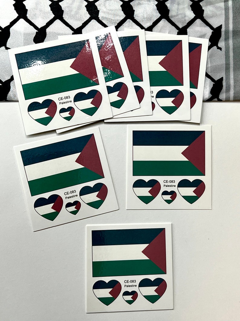 Free Palestine Palestinian Flag Temporary Tattoo: Waterproof Face/Body Art image 2