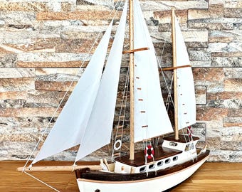 Modelos de veleros, modelo de velero de madera hecho a mano de 12 pulgadas, regalo de navegación, modelo de velero de madera de gran tamaño