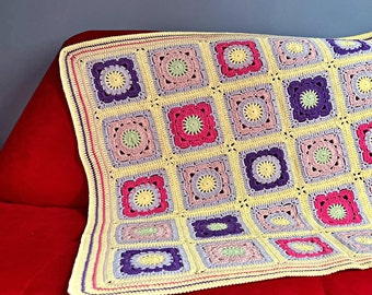 Handmade Crochet Baby Blanket: Cotton Granny Square Blanket