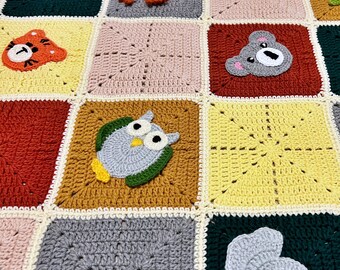 手編みのベビーコットンブランケット | かぎ針編みのベビーブランケット | 手作りコットンベビーブランケット | ベビーシャワーギフト | かぎ針編みのブランケット | ニットベビーブランケット