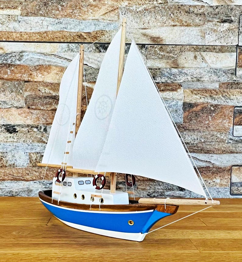 Sail Model Sailboat Models , Handmade Wooden Sail Boat Model 9 Inç , Wood Sailboat ...
