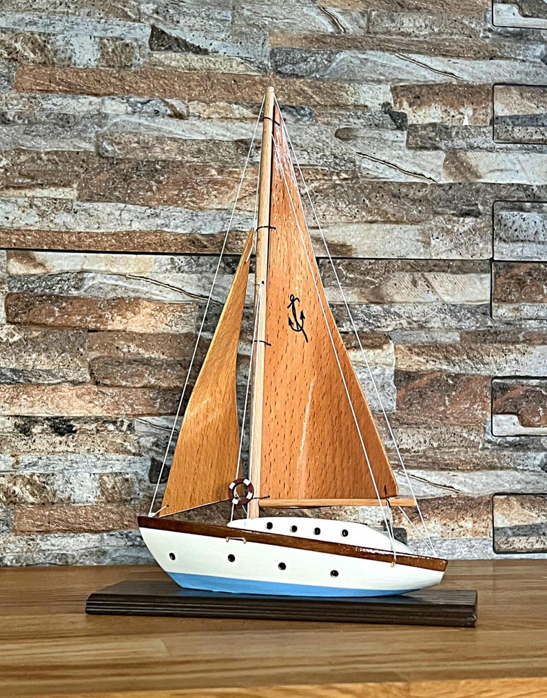 Sail Model Model Sailboat , Handmade Wooden Sail Boat Model , Sailboat Decor - Etsy