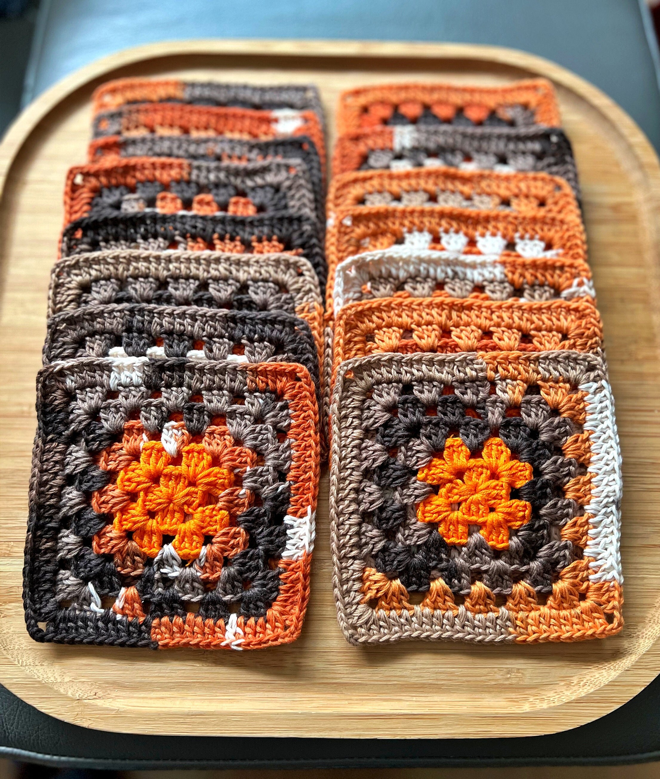 Handmade Granny Square Kit Lot 32 Pcs Crochet Granny Square Crochet